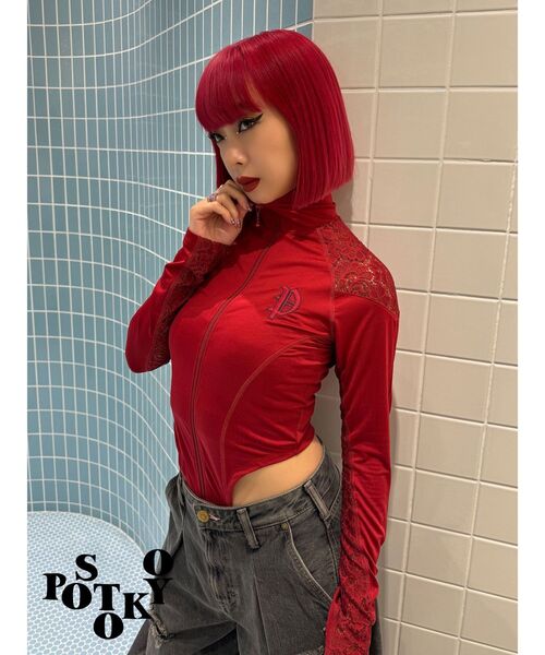 tシャツ 「Something ×PosTokyo」Race Combination Body suit レディース tシャツ Tシャツ 「Something ×PosTokyo」Race Combination Body