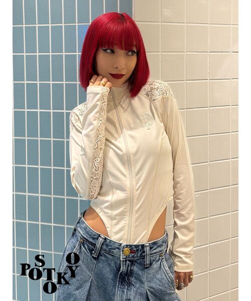 tシャツ 「Something ×PosTokyo」Race Combination Body suit レディース