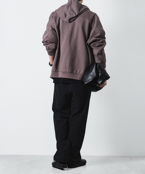 ATTACHMENT パーカー CO/PE ダブルニット ジップアップ