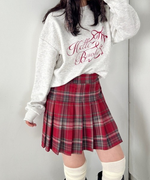 SOLLON.（ソルロン） スカート チェック柄プリーツミニスカパン