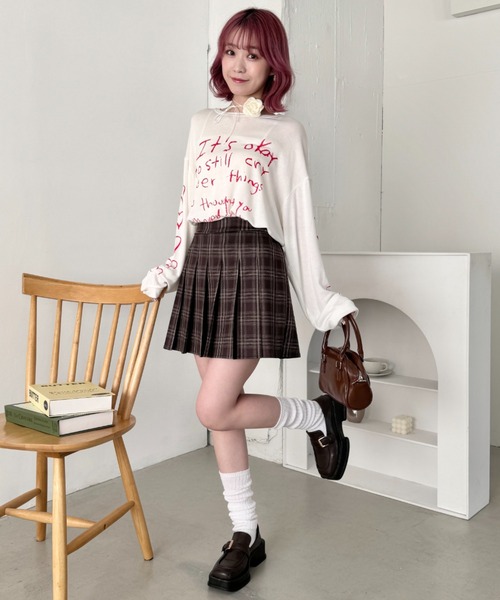 SOLLON.（ソルロン） スカート チェック柄プリーツミニスカパン