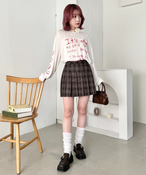 SOLLON.（ソルロン） スカート チェック柄プリーツミニスカパン