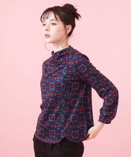 tシャツ Doce uvas ボトルネックプリントカットソー レディース