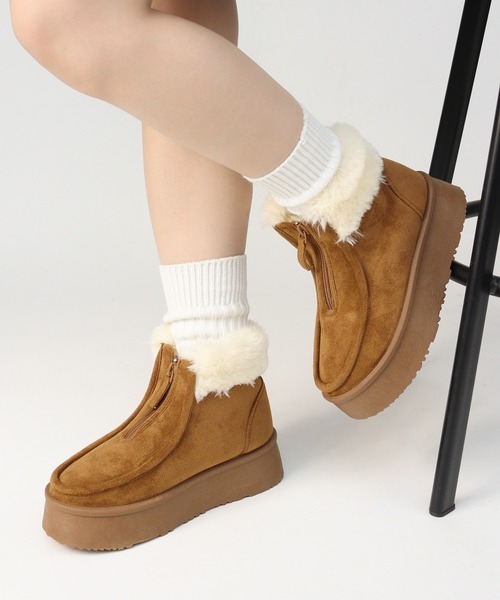 靴 theredthread S hairy fur mule THEREDTHREAD / ザレッドスレッド】S hairy fur mule