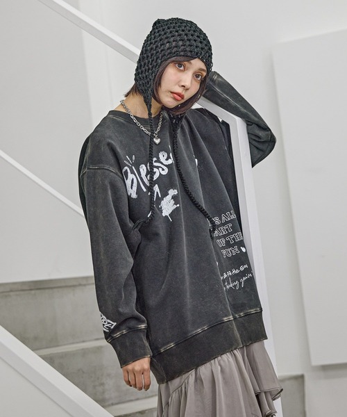 PAGEBOY トレーナー スウェット ハンドペイントグランジ