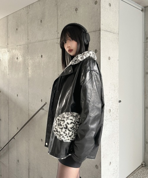 KsG ブルゾン アウター 2wayレオパード柄ジャケット レディース メンズ