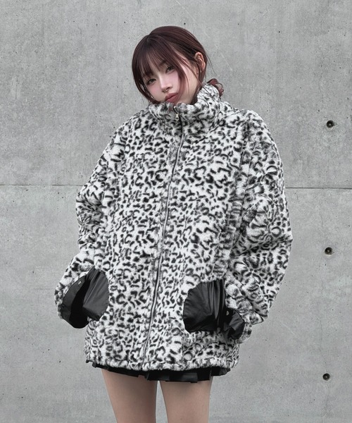 KsG ブルゾン アウター 2wayレオパード柄ジャケット レディース メンズ