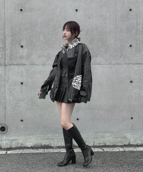 KsG ブルゾン アウター 2wayレオパード柄ジャケット レディース メンズ