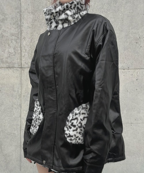 KsG ブルゾン アウター 2wayレオパード柄ジャケット レディース メンズ