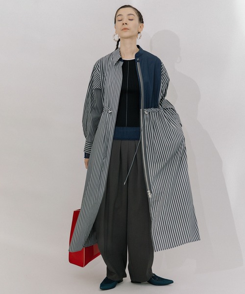 MARECHAL TERRE ワンピース 2Wayストライプシャツワンピース