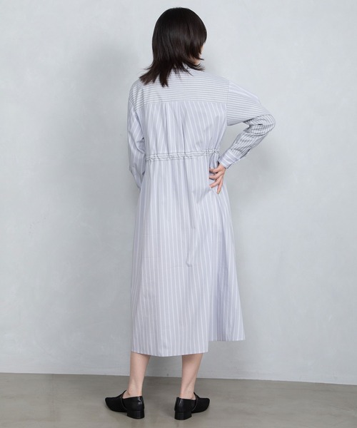 MARECHAL TERRE ワンピース 2Wayストライプシャツワンピース
