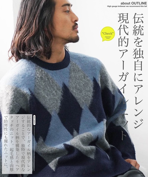 JIGGYS SHOP セーター ニット モヘアタッチアーガイルジャガード