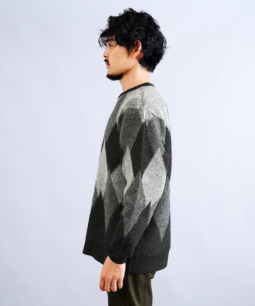 ★日本未入荷*MANGO MAN*新作*パターンジャガードニットシャツ★ JIGGYS SHOP セーター ニット モヘアタッチアーガイルジャガード