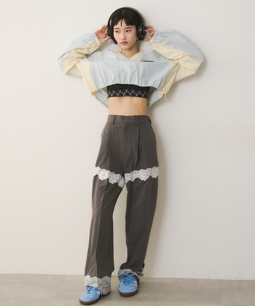 BELINDA ストレッチスラックスパンツ ストライプ柄 BELINDA STRETCH SLACKS PANTS | BELINDA OFFICIAL