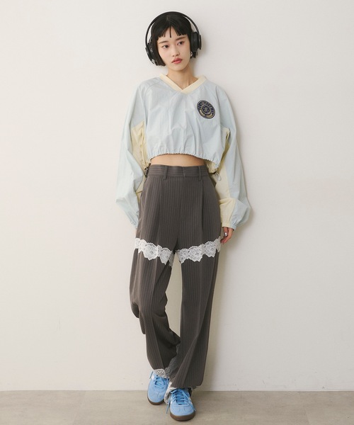 BELINDA ストレッチスラックスパンツ ストライプ柄 BELINDA STRETCH SLACKS PANTS | BELINDA OFFICIAL