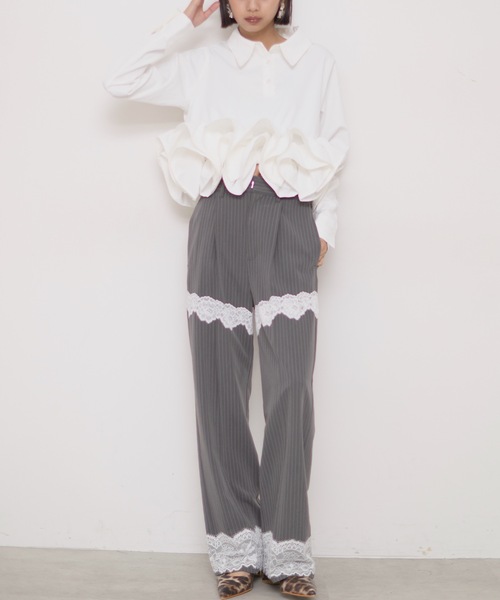 PT01 ストライプスラックス サイズ48 1タック ストライプ スラックス パンツ 1Pleats Striped Slacks