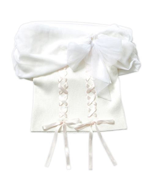 ニット セーター Melty tulle off-shoulder トップス レディース