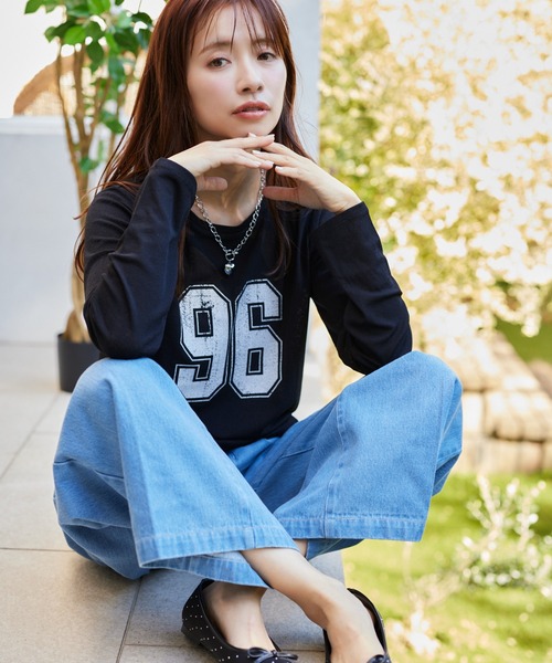 mysty woman（ミスティウーマン） tシャツ ナンバーロゴシアーロンT
