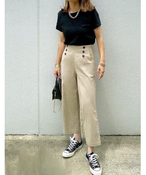 パンツ フロントボタンワイドパンツ レディース : ZOZOTOWN