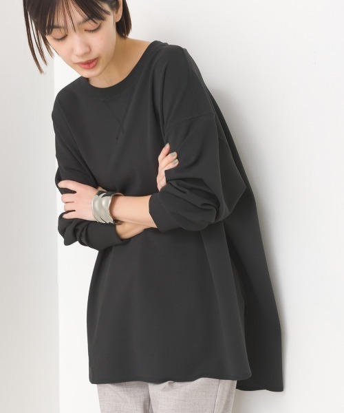 トップス omame OMNES（オムネス） tシャツ カットジョーゼットガゼット裾ラウンドプル