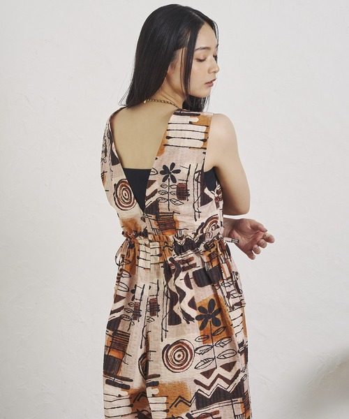 ROSE BUD オールインワン (CREOLME)PRINT COMBINAISON