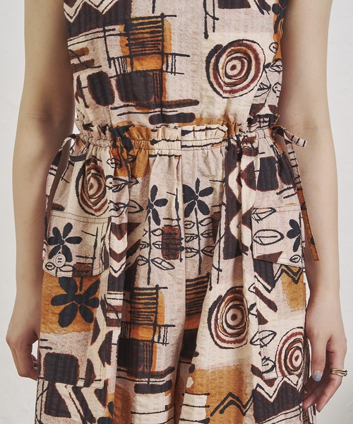 ROSE BUD オールインワン ROSE BUD オールインワン (CREOLME)PRINT COMBINAISON