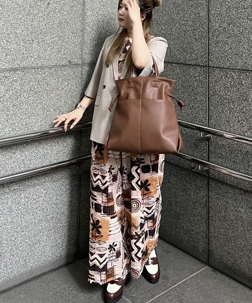 ROSE BUD 異素材コンビネーションコート S ROSE BUD オールインワン (CREOLME)PRINT COMBINAISON