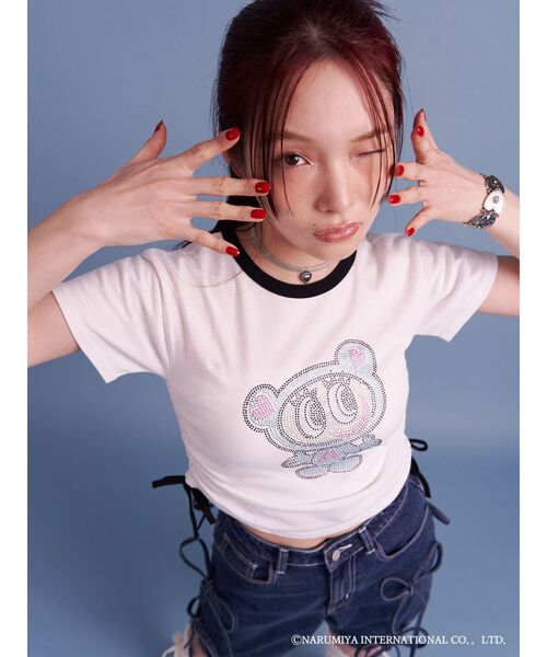 tシャツ 「ANGELBLUE(エンジェルブルー)×jouetie」ドロストTシャツ レディース