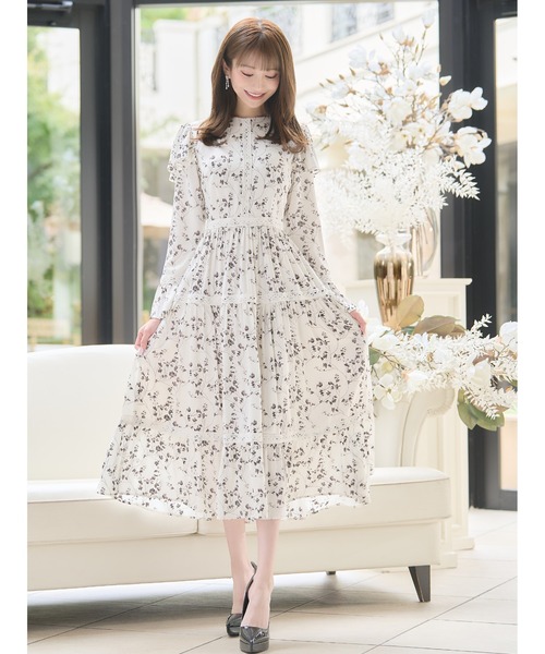 Corset floating jacquard one-piece | エミリアウィズ 公式