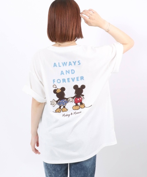 Disney（ディズニー） tシャツ キャラクター刺繍・サガラ刺繍ビッグ