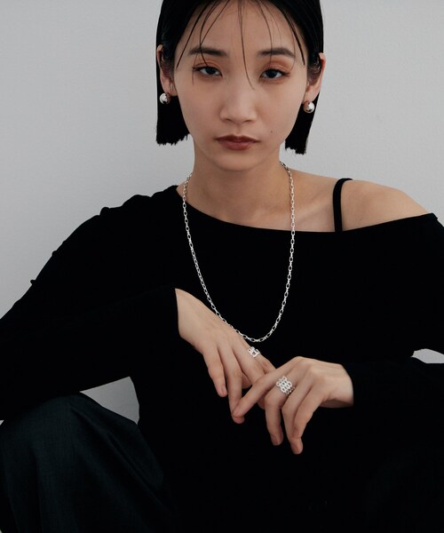指輪 リング シルバー ダブルカーブチェーンモチーフリング レディース_6