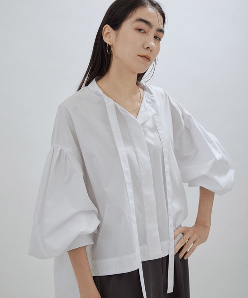 「SALON adam et rope'」 7分袖ブラウス FREE サックスブルー レディース SALON adam et rope' 「SALON rope'」 7分袖ブラウス FREE