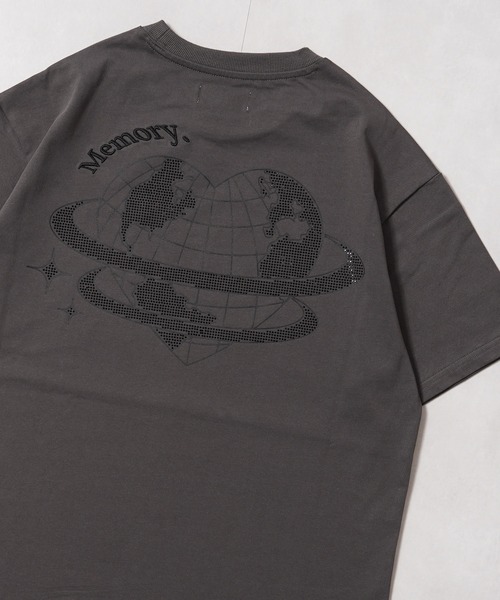 MEMORY tシャツ 「MEMORY」ラインストーン アースハート S/S Tシャツ