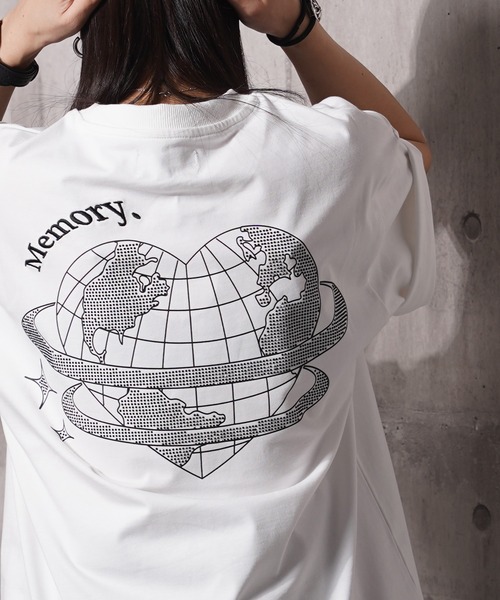 MEMORY tシャツ 「MEMORY」ラインストーン アースハート S/S Tシャツ MEMORY tシャツ 「MEMORY」ラインストーン アースハート S/S Tシャツ