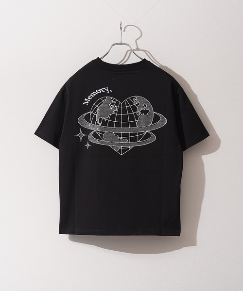 MEMORY tシャツ 「MEMORY」ラインストーン アースハート S/S T