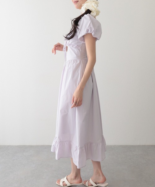 LOU MOUTH レディースワンピース L ホワイト Lace Ladies（レースレディース） ワンピース 半袖 リボン付き