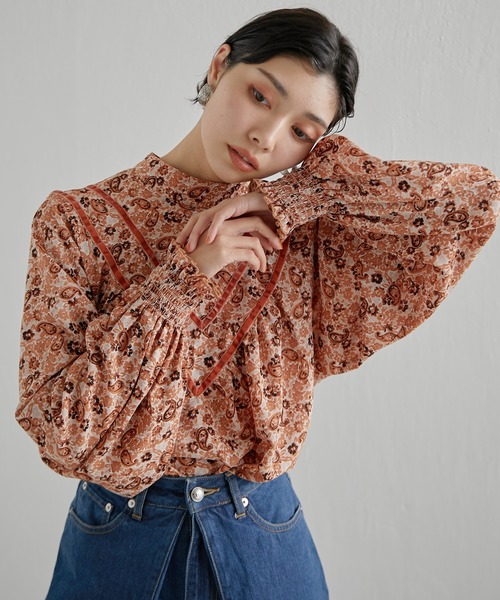 「ear PAPILLONNER」 「sumi style」長袖ブラウス FREE ピンクベージュ レディース