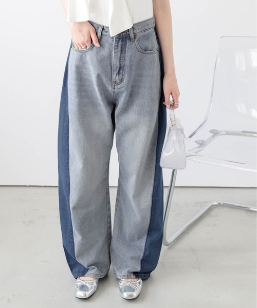 ハンドメイド　オーダー受付ページ　　♡デニムガール　パネル♡ La-gemme（ラジェム） ジーンズ デニム デニムパンツ 配色パネル