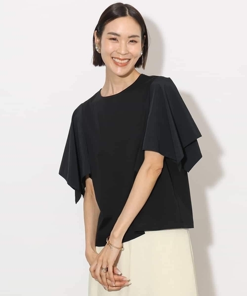 tシャツ 「接触冷感」異素材スリーブカットソー レディース