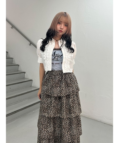 jouetie スカート パターンティアードロングスカート ドット柄