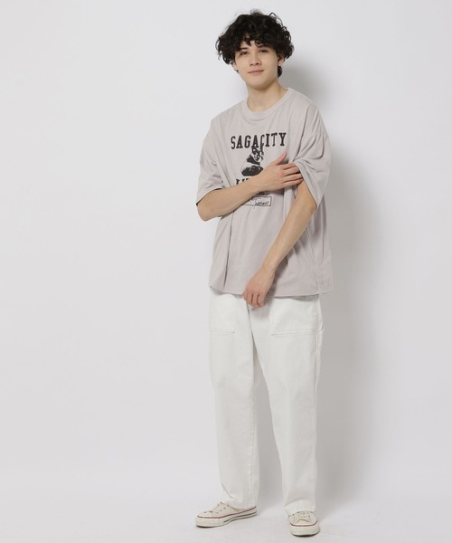 「niko and...」 半袖Tシャツ MEDIUM ラベンダー メンズ