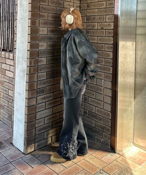 「sedacle」 加工ブーツカットデニムパンツ LARGE ブルー メンズ