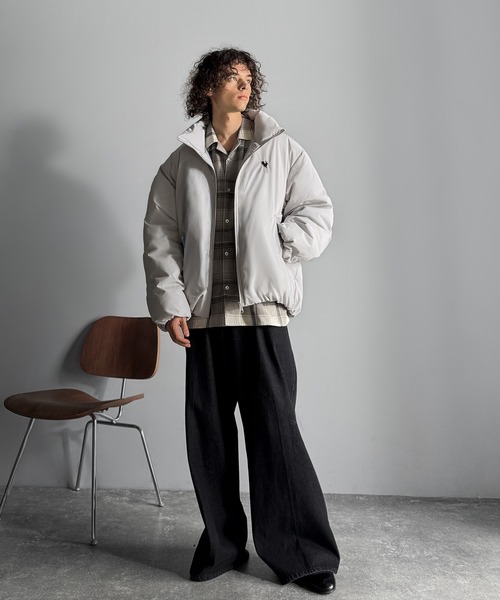 未使用級✨スノーマンニューヨーク　ダウンジャケット　クールグレー　M　異素材 未使用級✨スノーマンニューヨーク ダウンジャケット クールグレー M