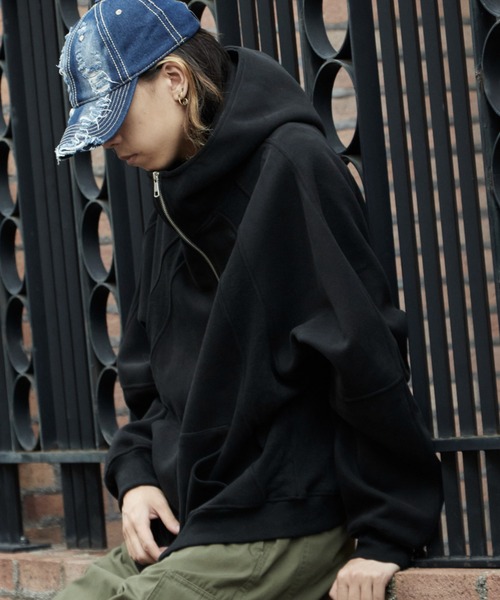 Theater code パーカー High-Neck Zip-Up Hoodie/ハイネックジップ
