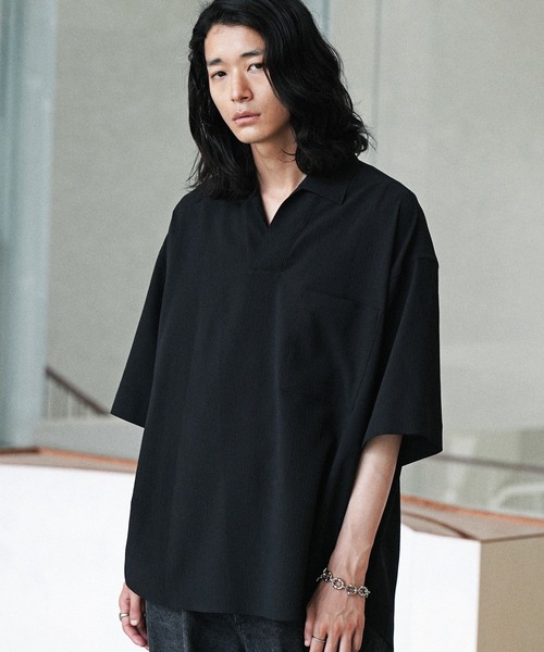 「WYM LIDNM」 半袖シャツ M ネイビー メンズ_画像4