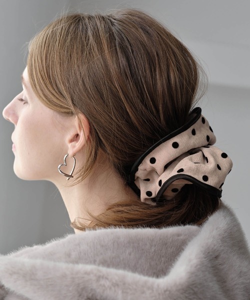 ZAKKA-BOX（ザッカボックス） シュシュ ドットベロアタッチシュシュ