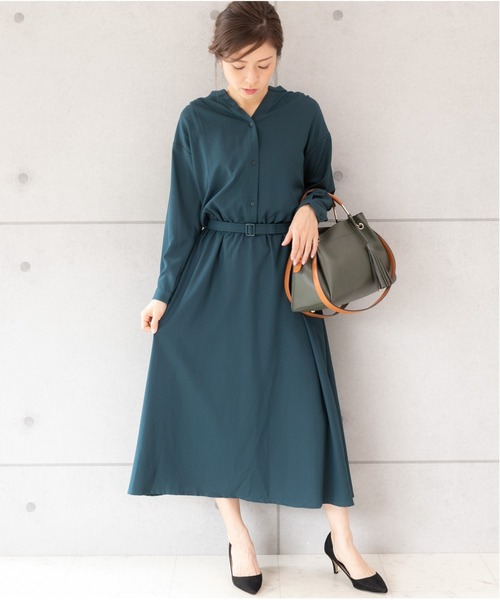 「PREFERIR」 長袖ワンピース LARGE グリーン レディース_画像9