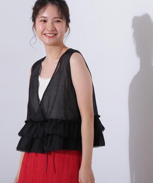 「N.(N. Natural Beauty Basic)」 ノースリーブブラウス MEDIUM ブラック レディース_画像8