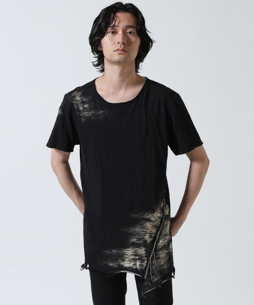 KMRii Black Shadow VネックTシャツ 変形デザイン
