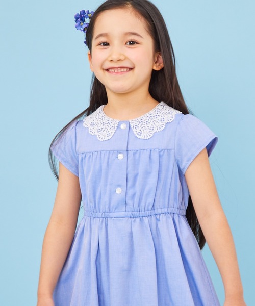 「CHOPIN」 「KIDS」半袖ワンピース 130cm サックスブルー キッズ_画像5